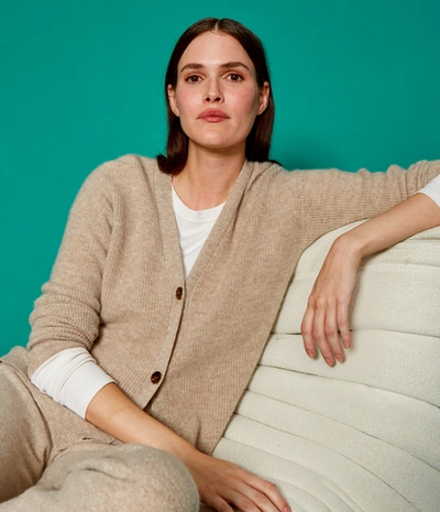 Michael Stars Tasha Cashmere Cardigan In Oatmeal