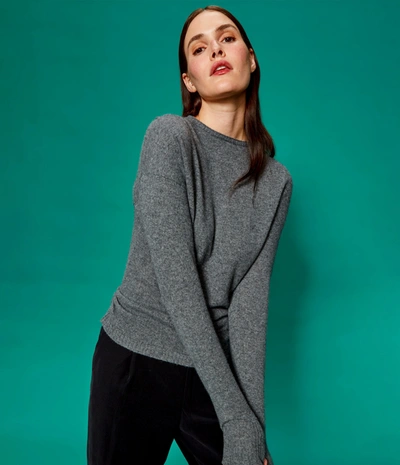 Michael Stars Maude Cowl Neck Cashmere Sweater In Charcoal