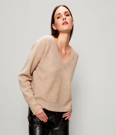 Michael Stars Lana Cashmere V-neck Sweater In Oatmeal