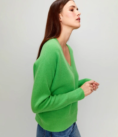 Michael Stars Lana Cashmere V-neck Sweater In Lime