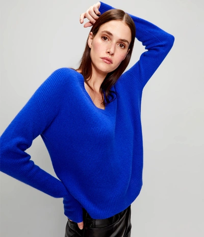 Michael Stars Lana Cashmere V-neck Sweater In Cobalt