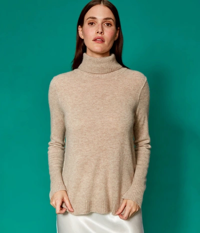 Michael Stars Audrey Cashmere Turtleneck Sweater In Oatmeal