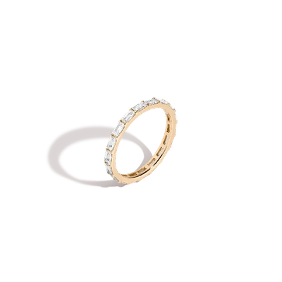 Aurate New York Horizontal Baguette Diamond Eternity Ring (natural) In White