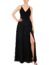 Xscape Flower-skirt Gown In Black