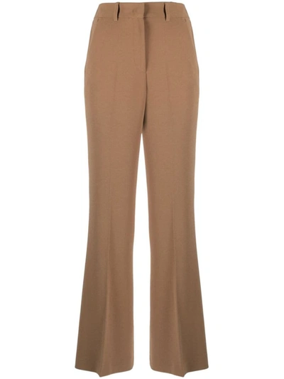 Alberto Biani Wide Leg Cady Trousers In Brown