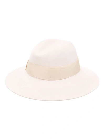 Borsalino Claudette Shaved Felt Fedora Hat In Beige