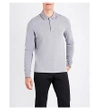 Moncler Stripe-trim Cotton-piqué Polo Shirt In Grey