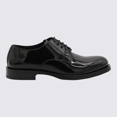 Dolce & Gabbana Black Leather Lace Up Shoes