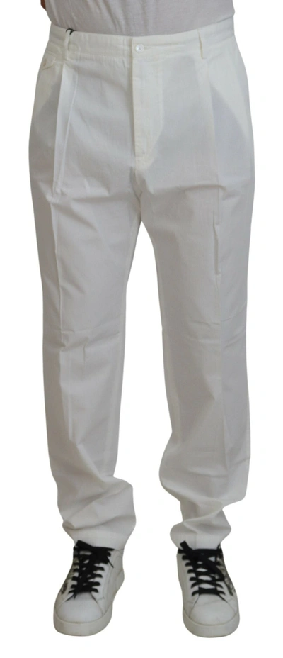 Dolce & Gabbana White Cotton Dress Formal Men Pants