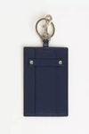 TRUSSARDI TRUSSARDI ELEGANT BLUE LEATHER BADGE HOLDER WITH KEY MEN'S RING