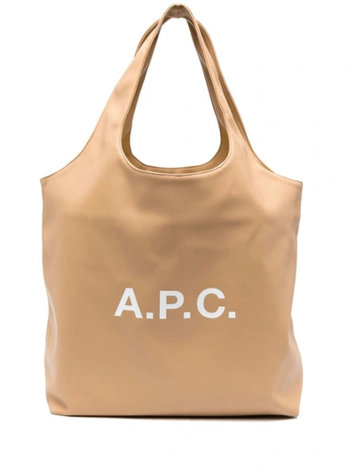 Apc Large Ninon Tote Bag In Brown
