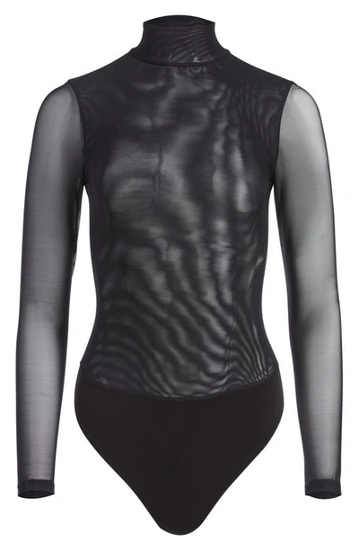 Alice And Olivia Clarinda Turtleneck Bodysuit In 黑色