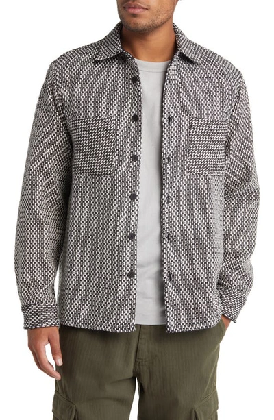 Wax London Black And Ecru Spear Checked Whiting Overshirt In Black/ Ecru