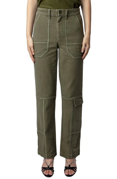 Zadig & Voltaire Pepper Cotton Twill Cargo Pants In Cypres