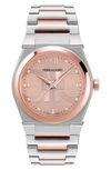 Ferragamo Men's 40mm Vega Holiday Capsule Watch With Bracelet Strap, Two Tone Rose Gold