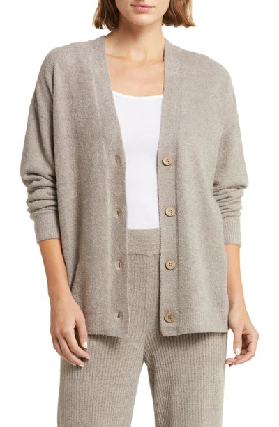 Barefoot Dreams Cozy Chic Light Cable Button Cardigan In Gray