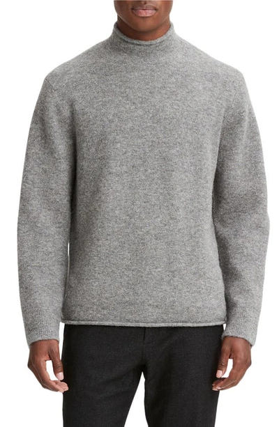 Vince Men's Airspun Alpaca Rollneck Sweater In Medium Heather Grey