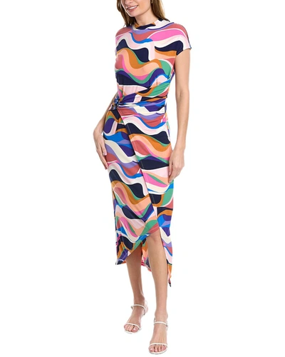Donna Morgan Women s Printed Faux wrap Midi Dress In Blue ModeSens