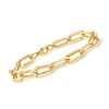 Ross-simons Italian 18kt Yellow Gold Paper Clip Link Bracelet With Lobster Clasp In White