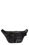 Balenciaga Superbusy Crinkle Leather Belt Bag In Black
