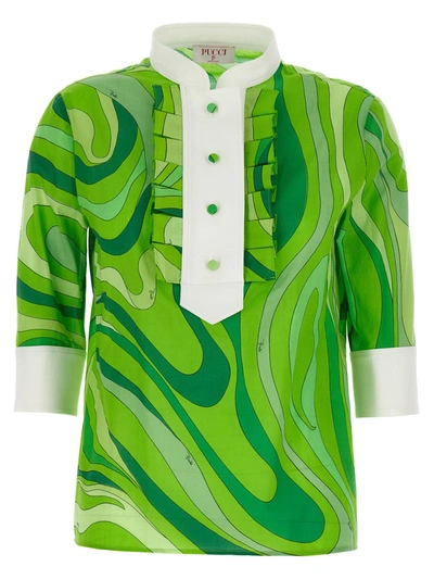 Emilio Pucci Marmo Shirt In Green