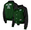 NEW ERA NEW ERA GREEN NEW YORK JETS COACHES RAGLAN FULL-SNAP JACKET