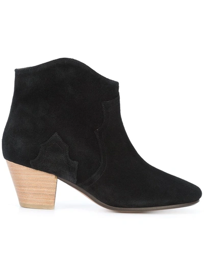 Isabel Marant Dicker Suede Ankle Boots In Black