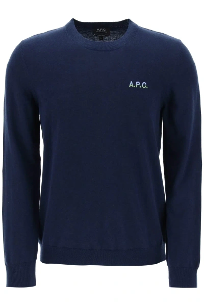 A.p.c. Alois Crew Neck Sweater In Blue