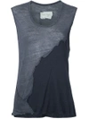 GREG LAUREN GREG LAUREN TANKTOP MIT PATCHWORK-DESIGN - GRAU,GLSS17W30612161179