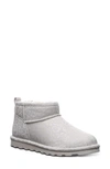Bearpaw Leopard Print Genuine Shearling Lined Bootie In Winter White Leopard Glitter