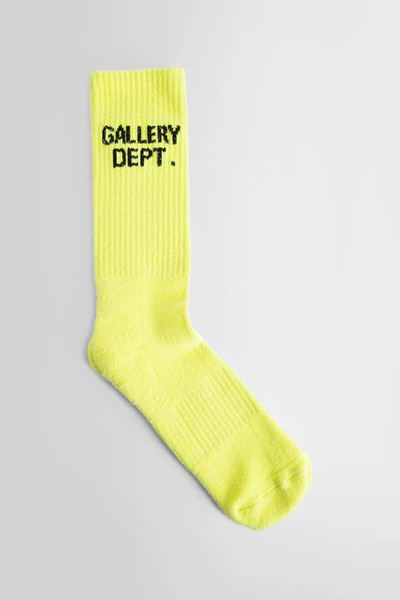 Gallery Dept. Clean Logo Intarsia-knit Socks In Yellow