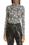Isabel Marant Étoile Isabel Marant Printed Drapy Long Sleeve Top In Black White