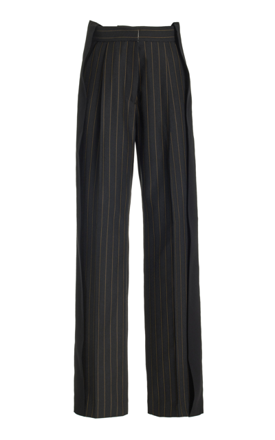 Diotima Stona Pleated Straight-leg Trousers In Black