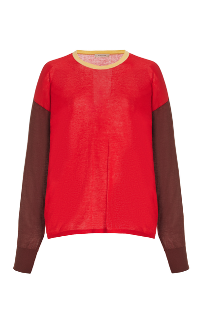Diotima Cliff Knit Cotton Sweater In Red