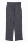 Cos Wool Drawstring Trousers In Blue In Blue