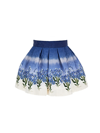 Monnalisa Printed Matelassé Skirt In Navy Blue