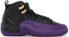 Nike Kids Black & Purple Air Jordan 12 Retro Big Kids Sneakers In Black/field Purple/metallic Gold/taxi