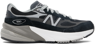New Balance Kids Black & Silver Fuelcell 990v6 Sneakers In Black/silver