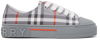 BURBERRY KIDS GRAY CHECK SNEAKERS