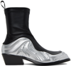 VERSACE BLACK & SILVER SOLARE BOOTS