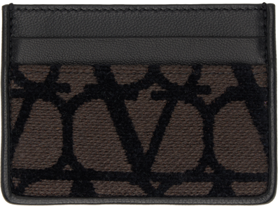 Valentino Garavani Toile Iconographe Cardholder In U02 Fondant/nero