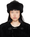 Totême Black Shearling Winter Beanie In 200 Black