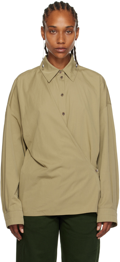 Lemaire Twisted Shirt In Dusty_khaki