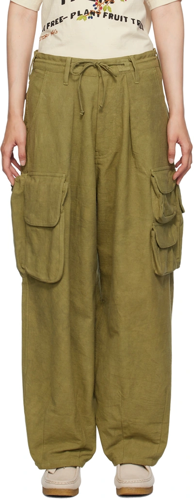 Story Mfg. Khaki Forager Cargo Pants In Olive