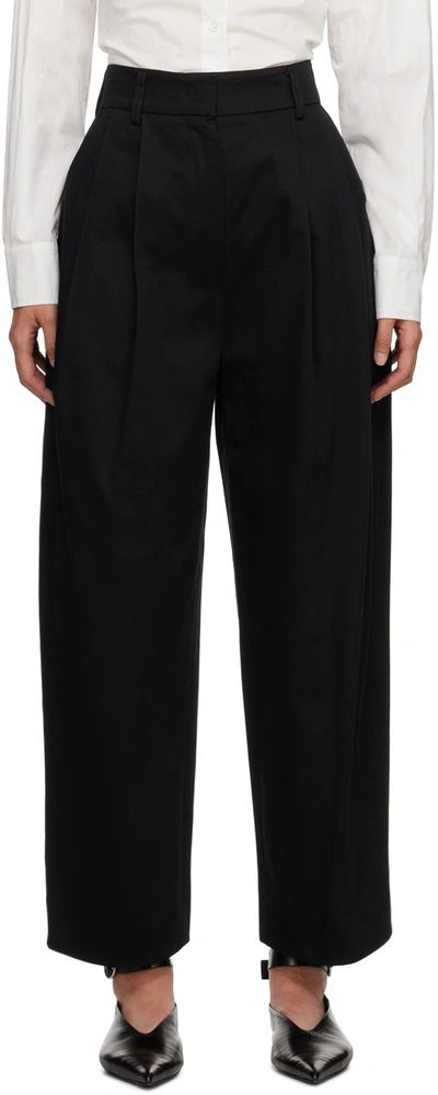 Recto Black Curved Trousers