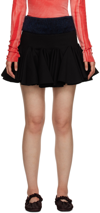 Edward Cuming Black Gathered Miniskirt In Black