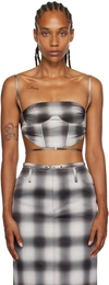 Juneyen Gray Check Tank Top In Plaid Check
