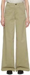Rag & Bone Sofie Wide Leg Chino Pants In Khaki