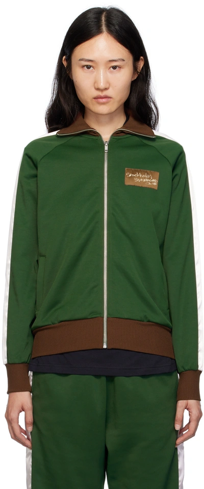 Stockholm Surfboard Club Green Patch Track Jacket In Fall Green