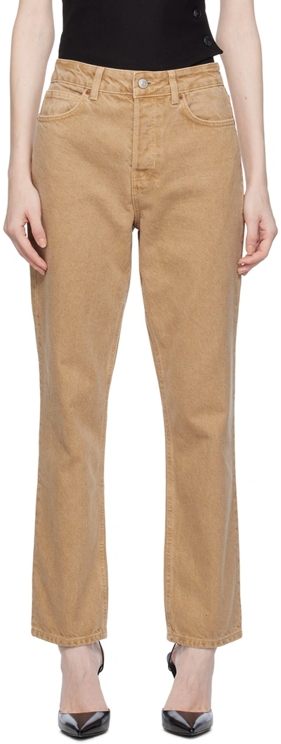 Reformation Beige Cynthia Jeans In Vintage Marzipan